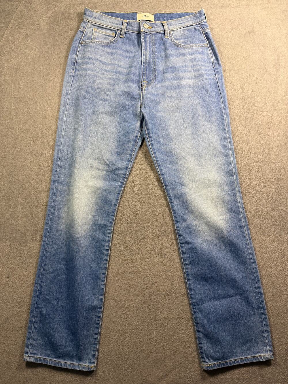 7 For All Mankind Jeans Womens Size 30 Light Wash Denim High Rise Straight Pants